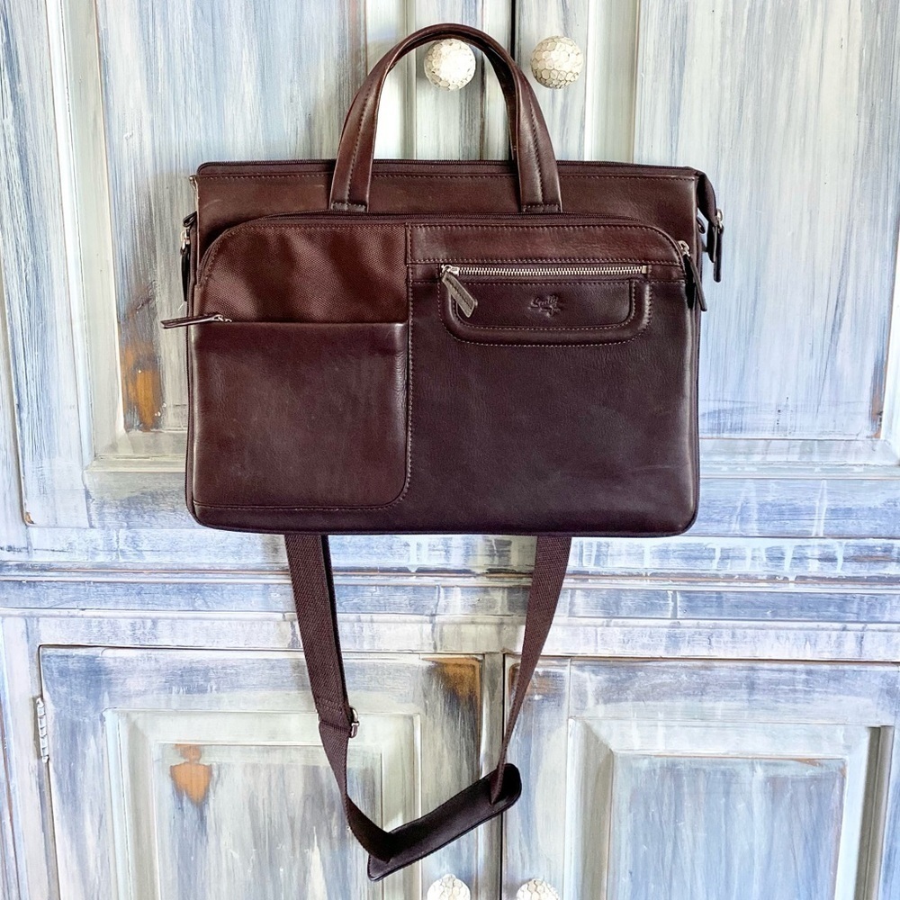 Scully Gusset Chocolate Laptop Briefcase - Picture 5 of 16